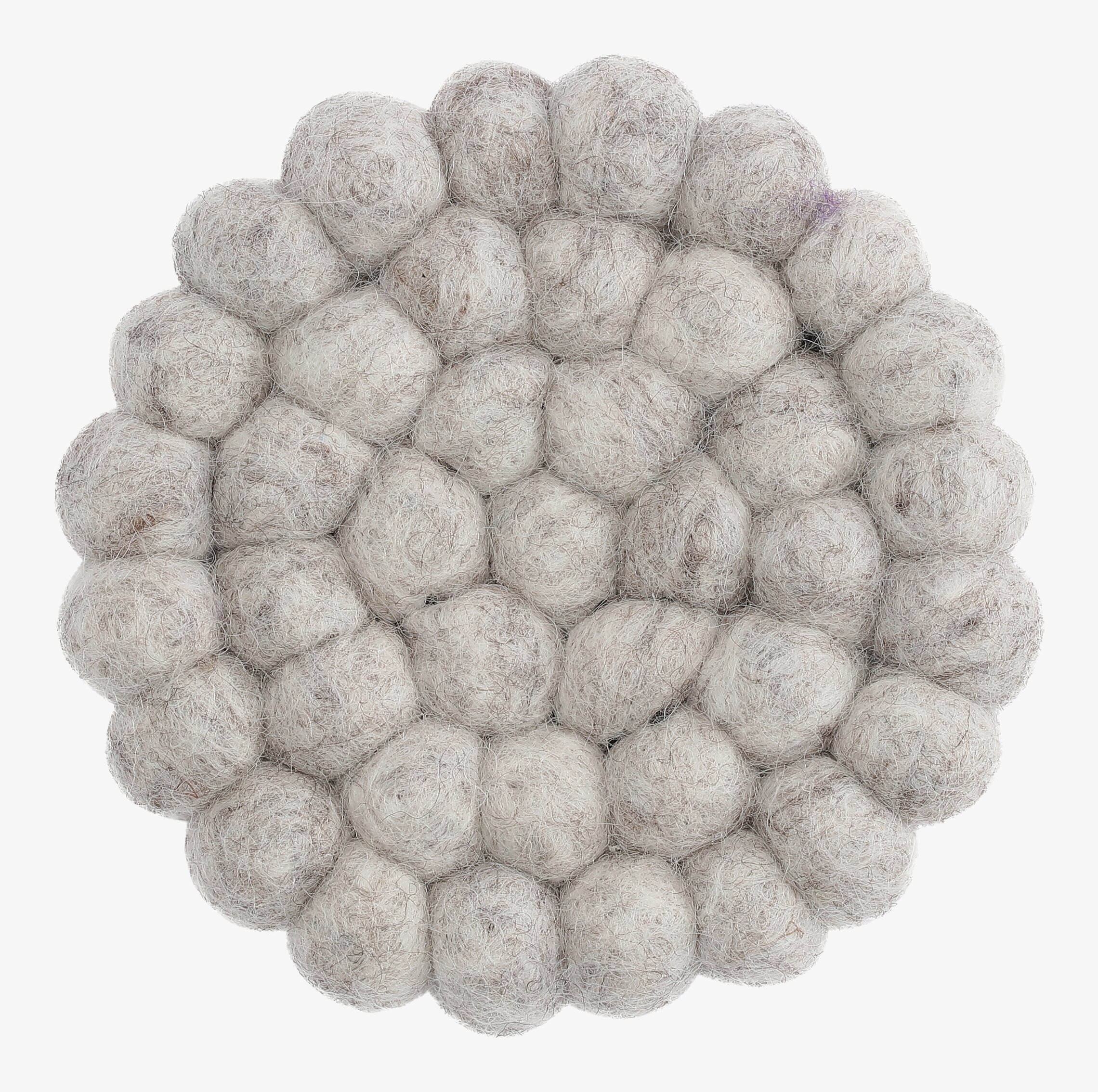 Glasunderlägg Tovad Ull Set/2 - Light Grey från Gry & Sif