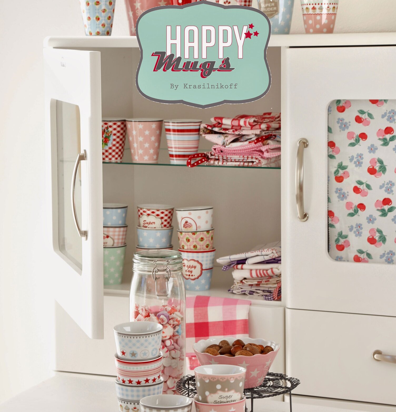 Krasilnikoff Happy Mugs - My Number One i färgglada mönster