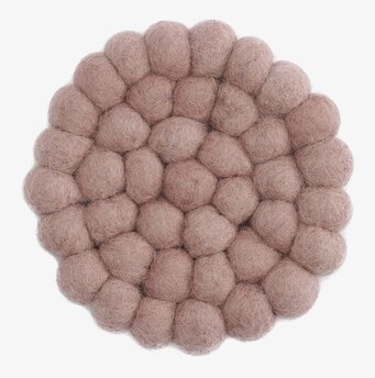 Bild av lavendelfärgade ullunderlägg i cirkulär design