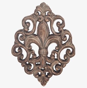 Bild av elegant väggdekoration med fleur-de-lis motiv