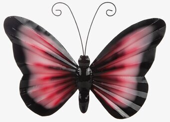 Bild av fjäril i hamrad plåt som väggdekoration