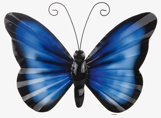 Fjäril Vägg Hamrad Plåt från Different Design i blått och svart