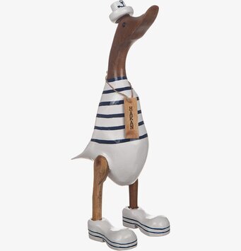 Foto av unik maritim anka i bambu och sjömansdräkt