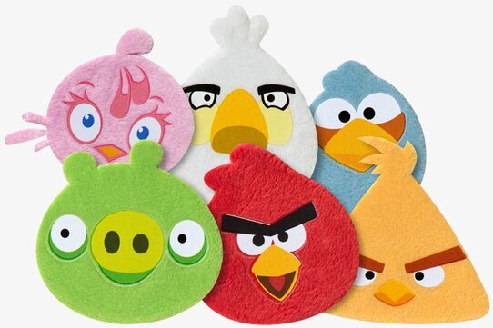 Bild av färgglada figurer inspirerade av Angry Birds