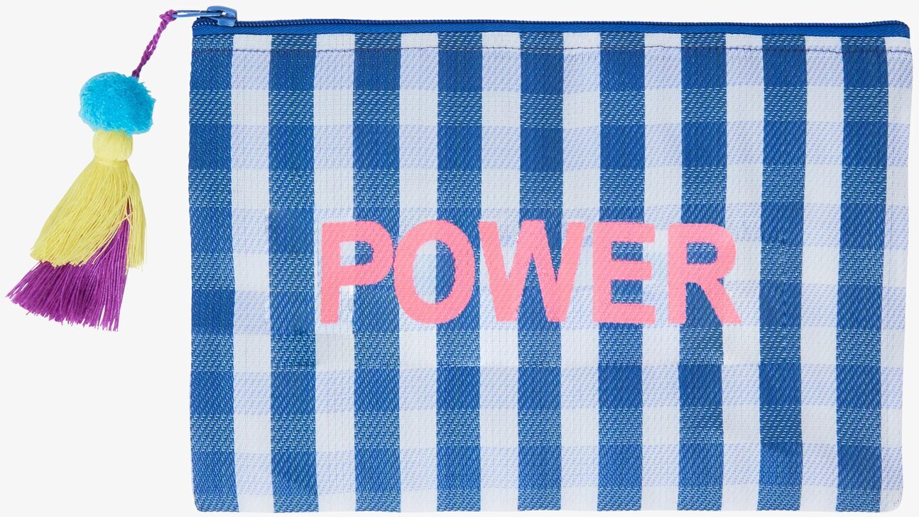 Liten Väska Power Blå/Vit från Rice med rutigt mönster