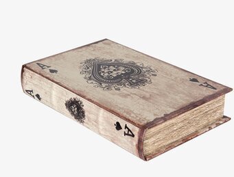 Bild av kreativ och nostalgisk boklåda för förvaring