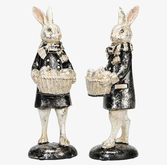 Foto av eleganta harar med äggkorg i detaljrik stil