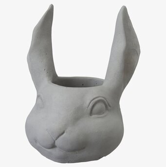 Bild av skulpturell kruka formad som ett kaninhuvud