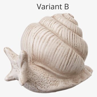 Bild av dekorativ snigelfigur med naturtrogna detaljer