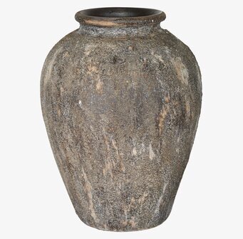 Bild av rustik urna med naturligt och jordnära utseende
