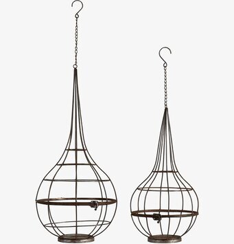 Foto av eleganta svarta hängampel-modeller i metall