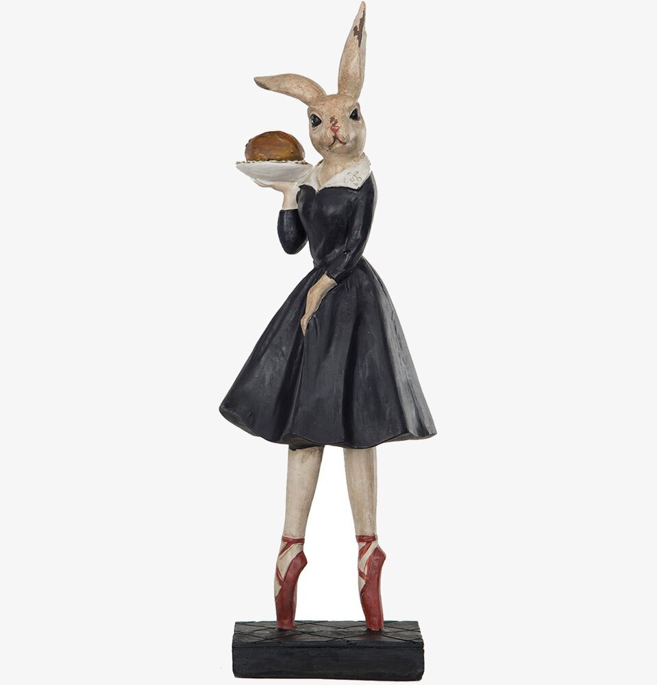 Bild av en unik skulptur med kanin och kvinnoform