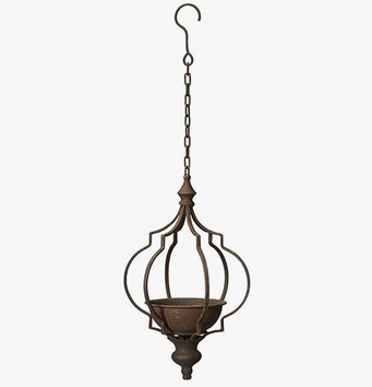 Foto av rustik hängampel i metall med rostfinish