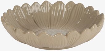 Bild av elegant beige skål med blomliknande mönster