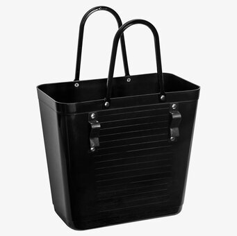 Bild av stilren och funktionell svart väska med cykelfäste