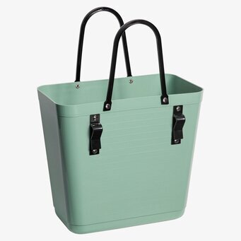 Foto av praktisk väska med cykelfäste i olivgrönt