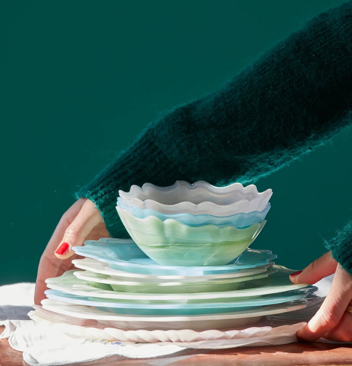 Glasskål Alabaster Himmelsblå från Rice i elegant design