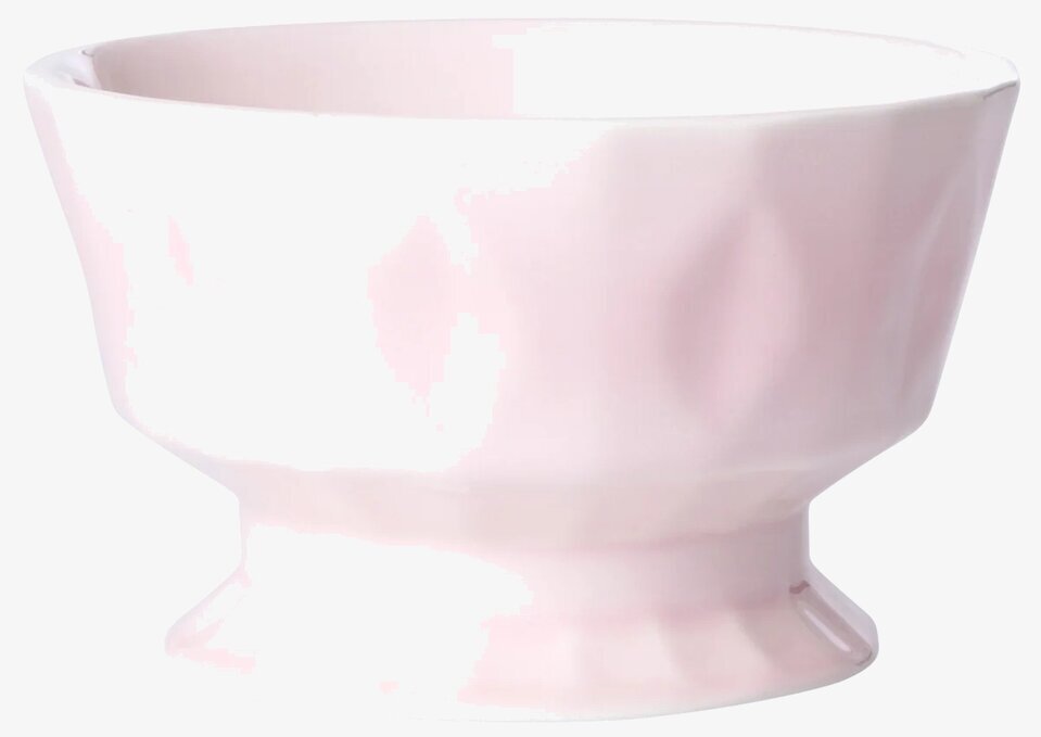 Keramikskål Rosa från Rice med vågformad textur och glans