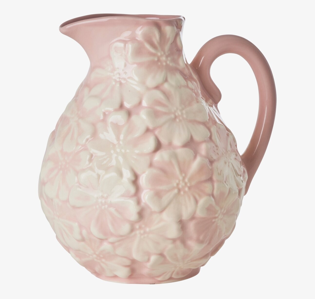 Kanna/Vas Blommor Rosa från Rice med blommig reliefdesign