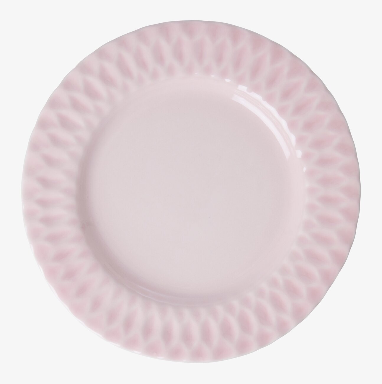 Tallrik Keramik Rosa från Rice med vågigt kantmönster