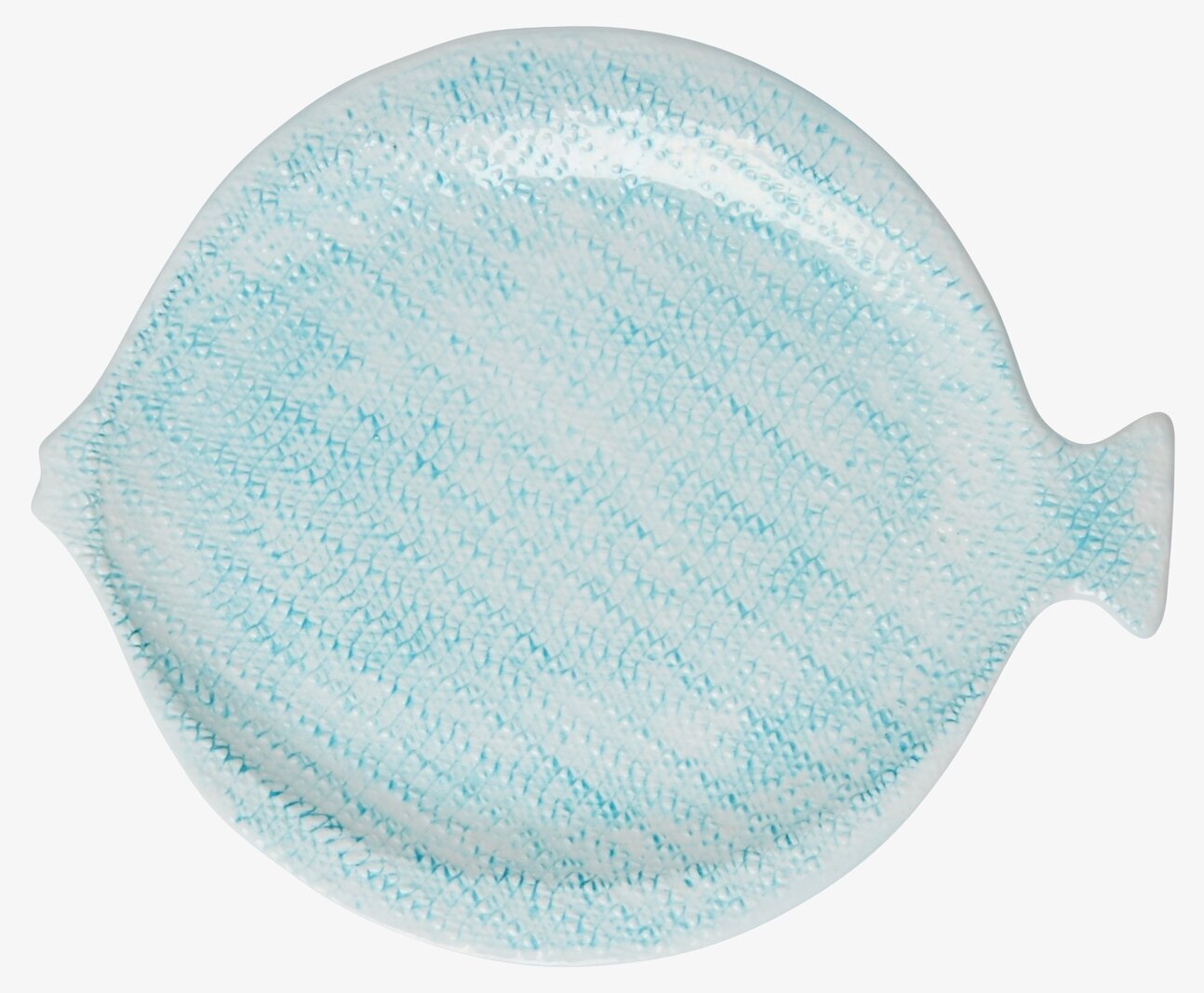Tallrik Fish Shape Aqua från Rice i ljusblå fiskform