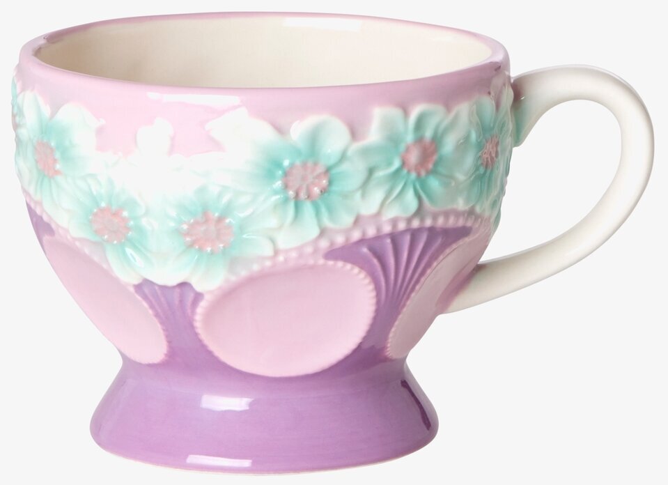 Keramikmugg Lavender Flower Design från Rice med blommor