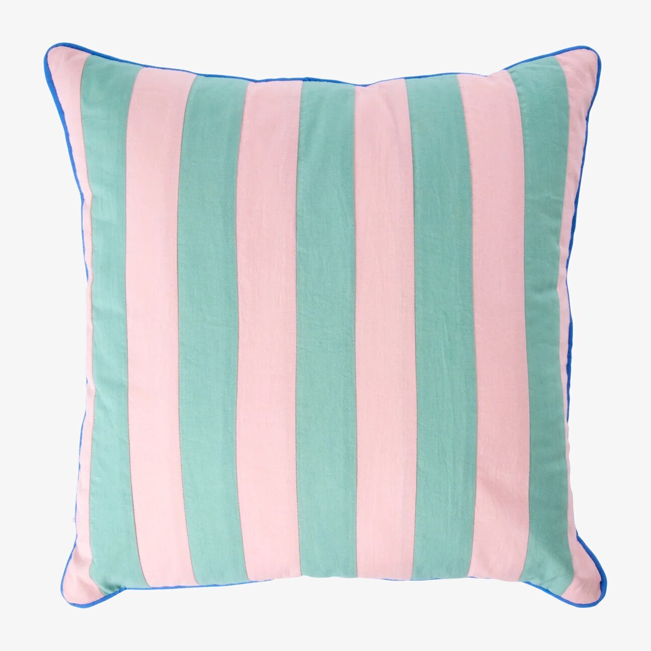 Kudde Striped Print Pink/Green från Rice med vertikala ränder