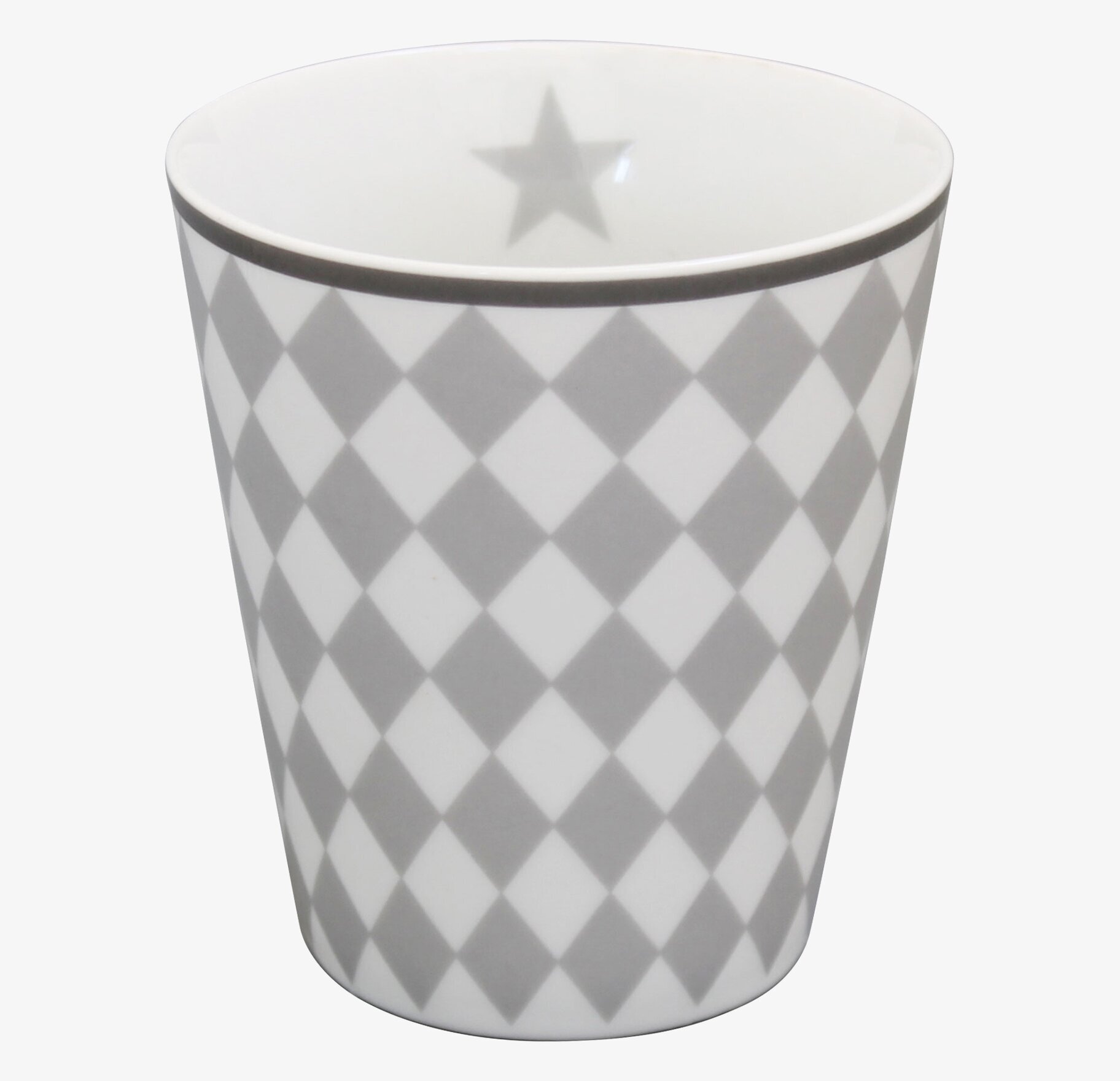 Happy Mugs - Harlekin Light Grey från Krasilnikoff, stilren mugg