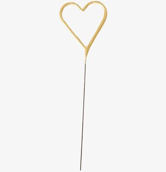 Foto av gnistrande hjärtformat tomtebloss i guld