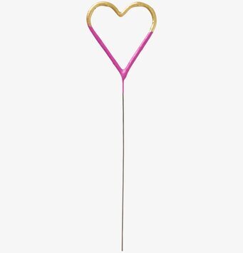 Bild av hjärtformat tomtebloss i rosa och guld