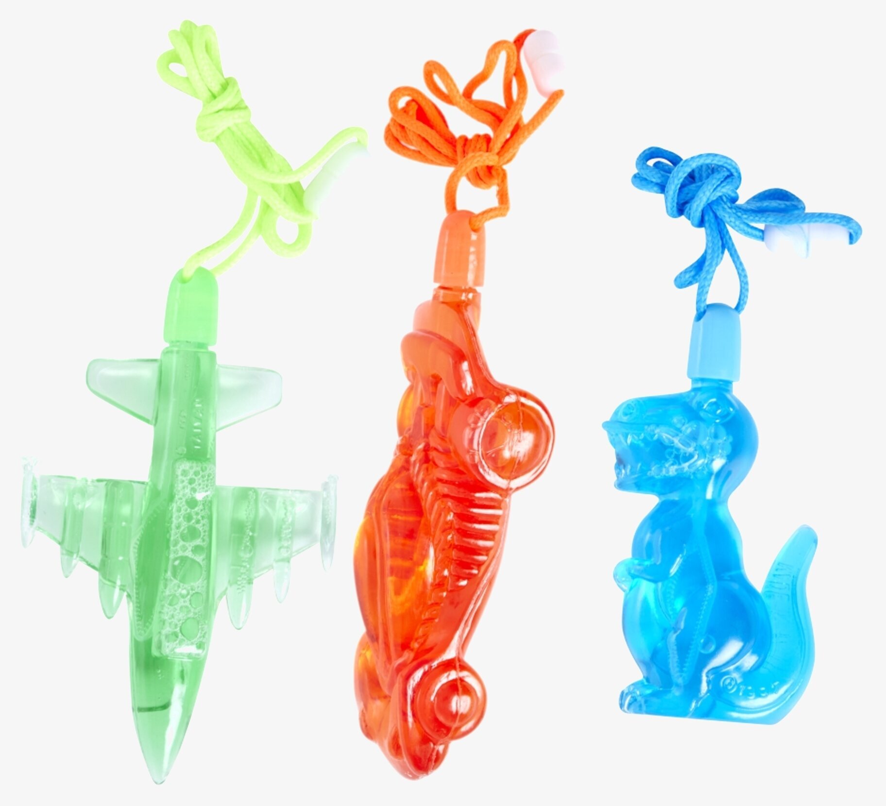 Såpbubblor från Rice: flygplan, racerbil och dinosaurie