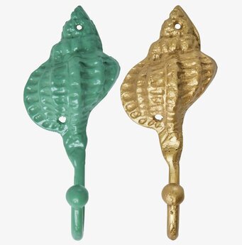 Bild av dekorativa väggkrokar i snäckskalsdesign