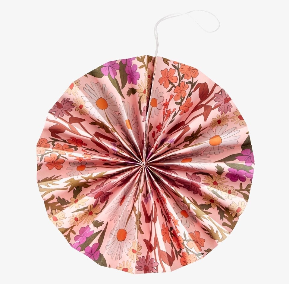 Pappersdekoration Soft Pink från Rice med blommönster