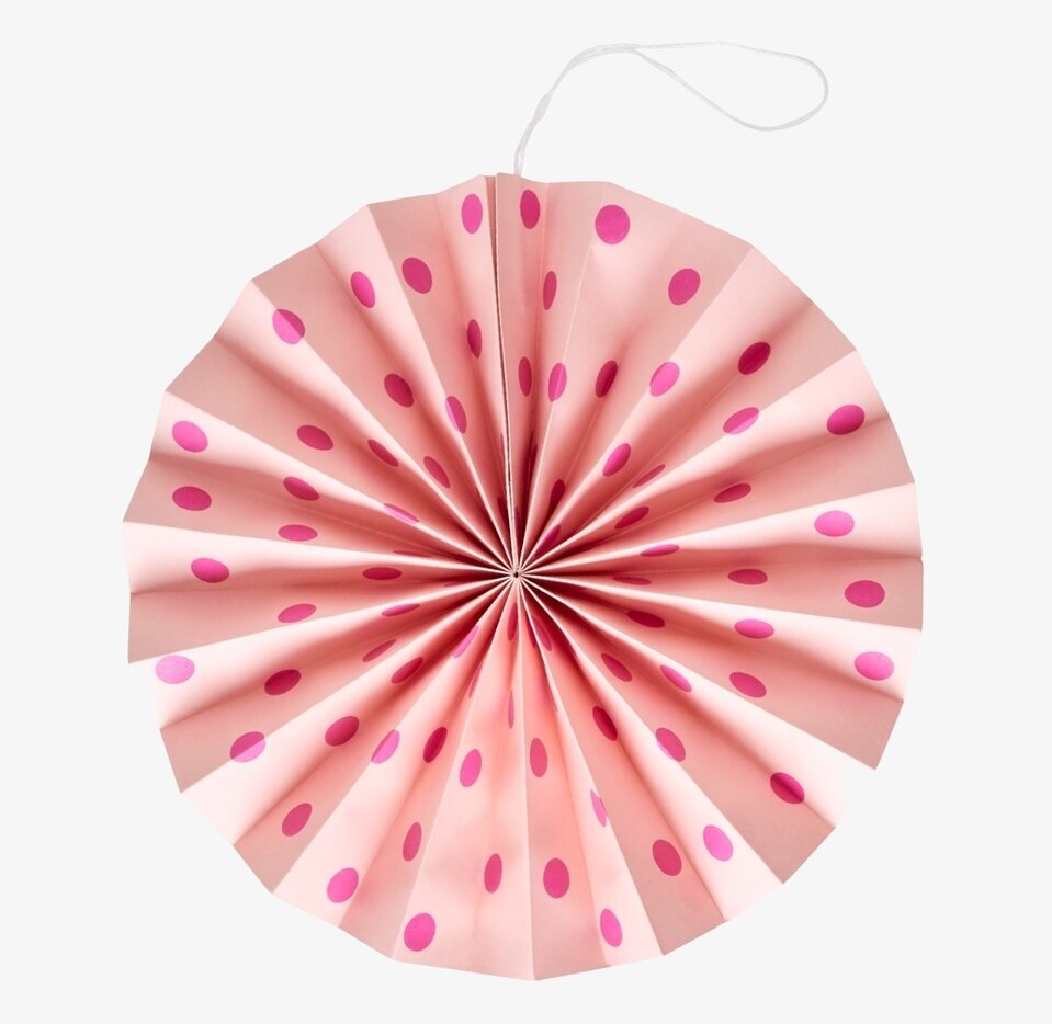Pappersdekoration Soft Pink från Rice med rosa prickar