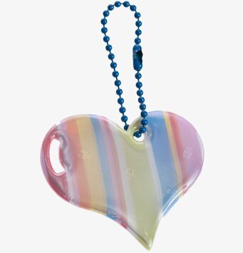 Bild av hjärtformad reflex med pastellfärgade ränder