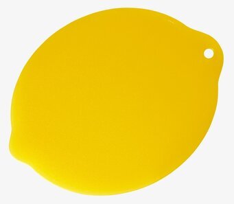 Bild av livfull rund skärbräda i citrongul design