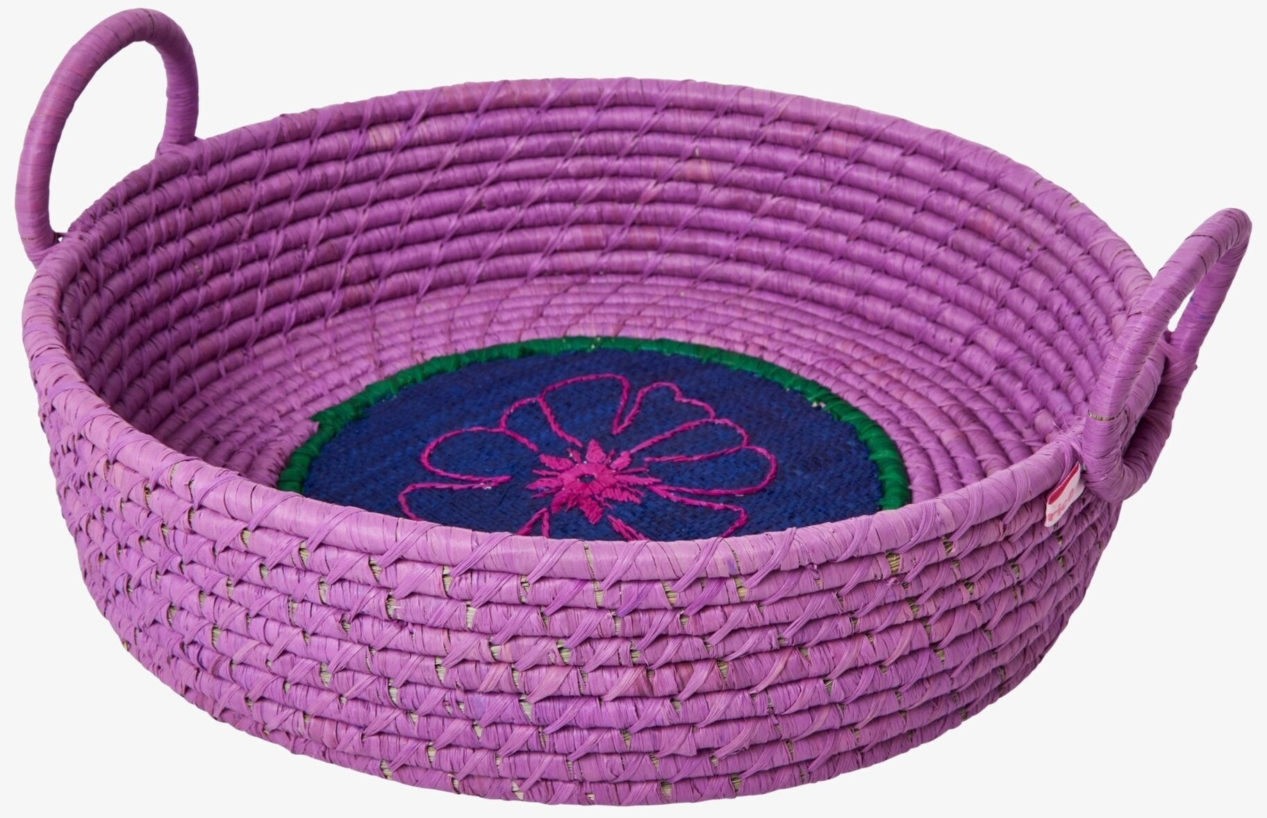 Broderad Brödkorg Lavender från Rice med handtag och broderi