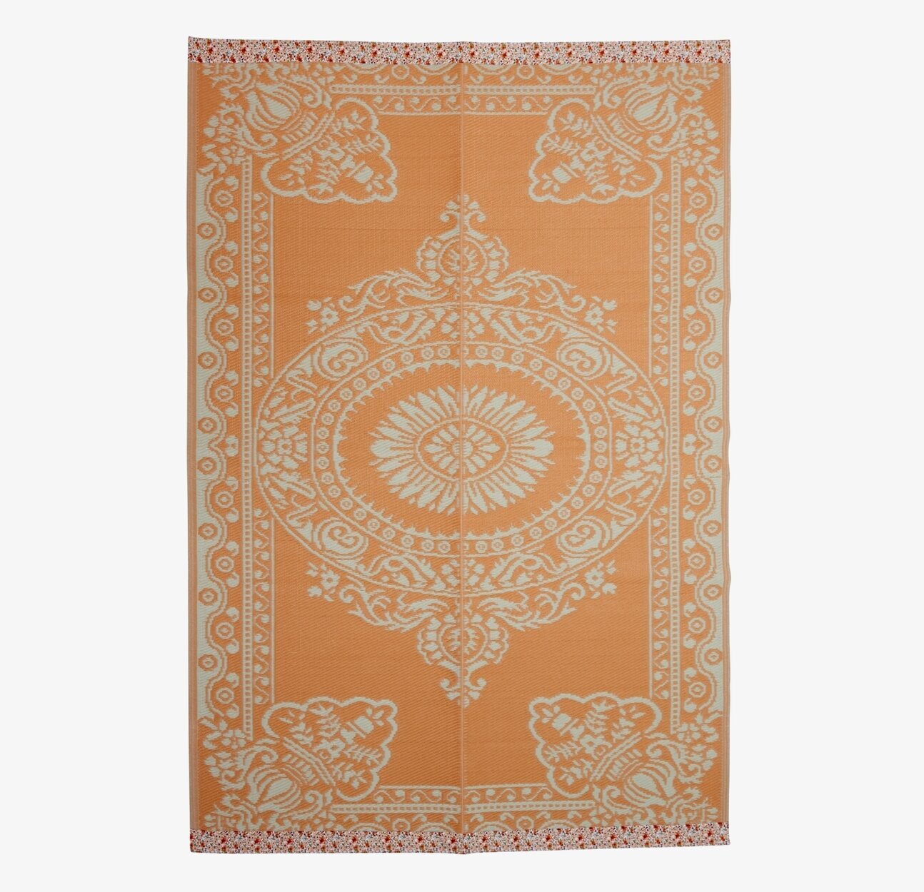 Plastmatta Coral/OffWhite från Rice med livfullt mönster