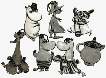 Bild av charmiga reflexer med Mumindalen-karaktärer