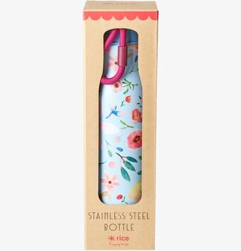 Bild av färgglad termoflaska med blommönster