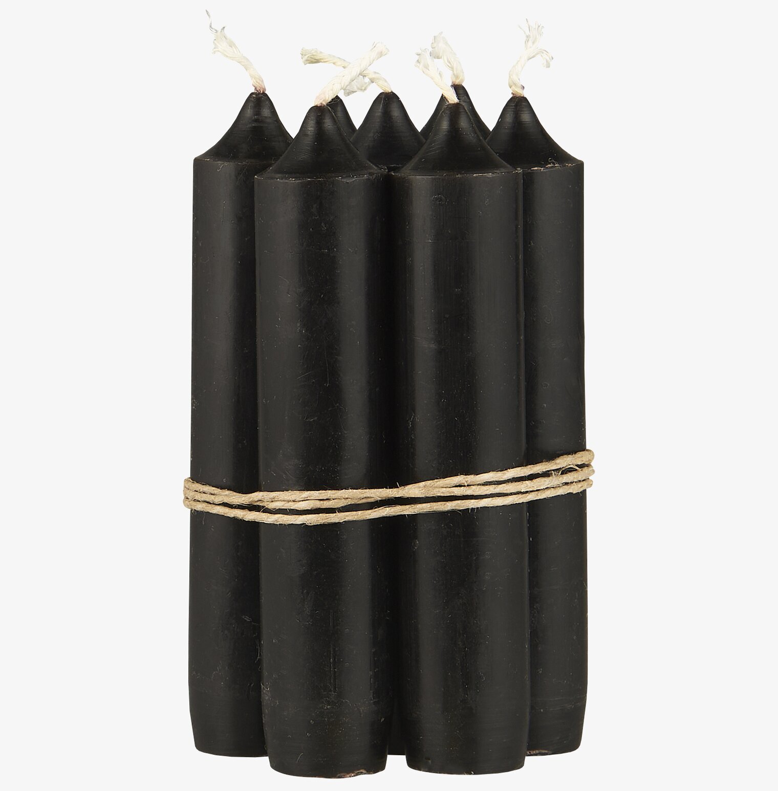 Stearinljus Kort Svart från IB Laursen, fem i bunt