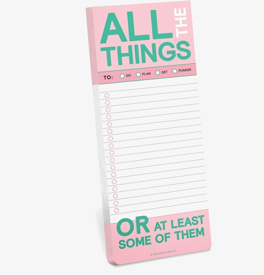 All The Things Make-a-List Pad från Knock Knock, rosa