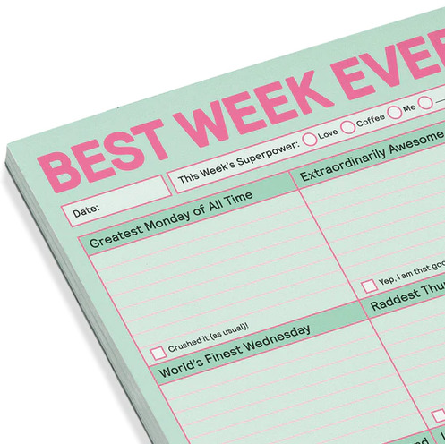 Best Week Ever Pad från Knock Knock, veckoplaneringsblock
