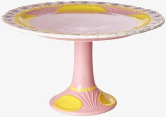 Bild av elegant och livligt kak- och tårtfat i rosa