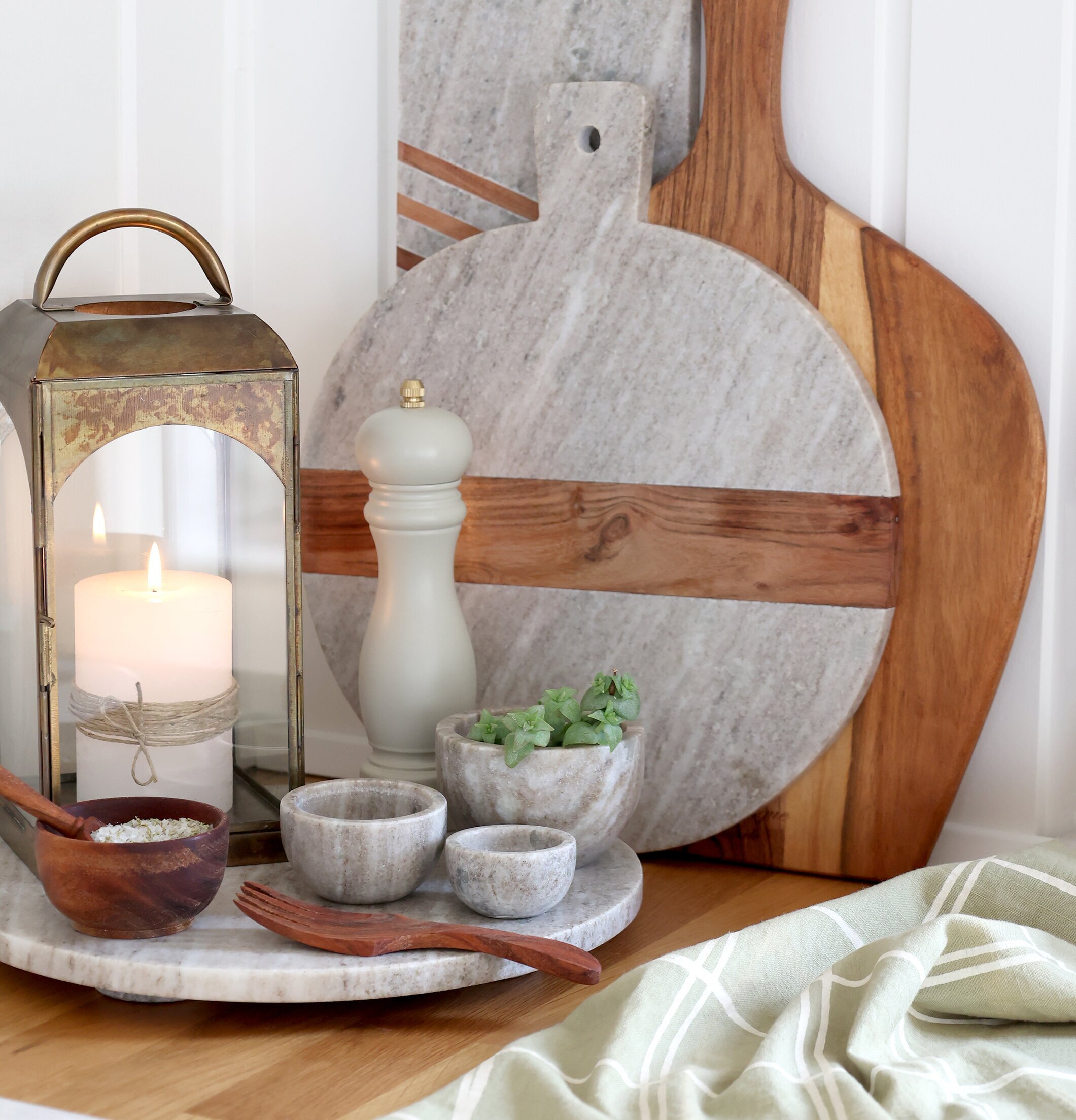 Marmorskål Morlaix Ø9cm från Chic Antique med kökstillbehör