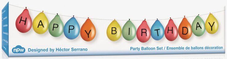 Bild av färgglad förpackning med festliga ballonger