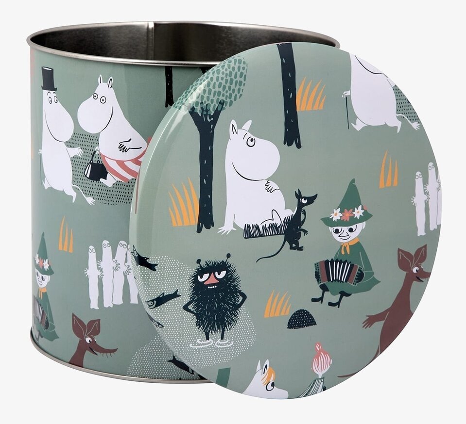 Plåtburk - Mumin Skogsutflykt Grön från Moomin by Martinex