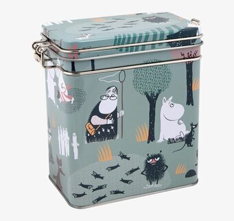 Bild av charmig burk med Mumin-skogsutflyktmotiv