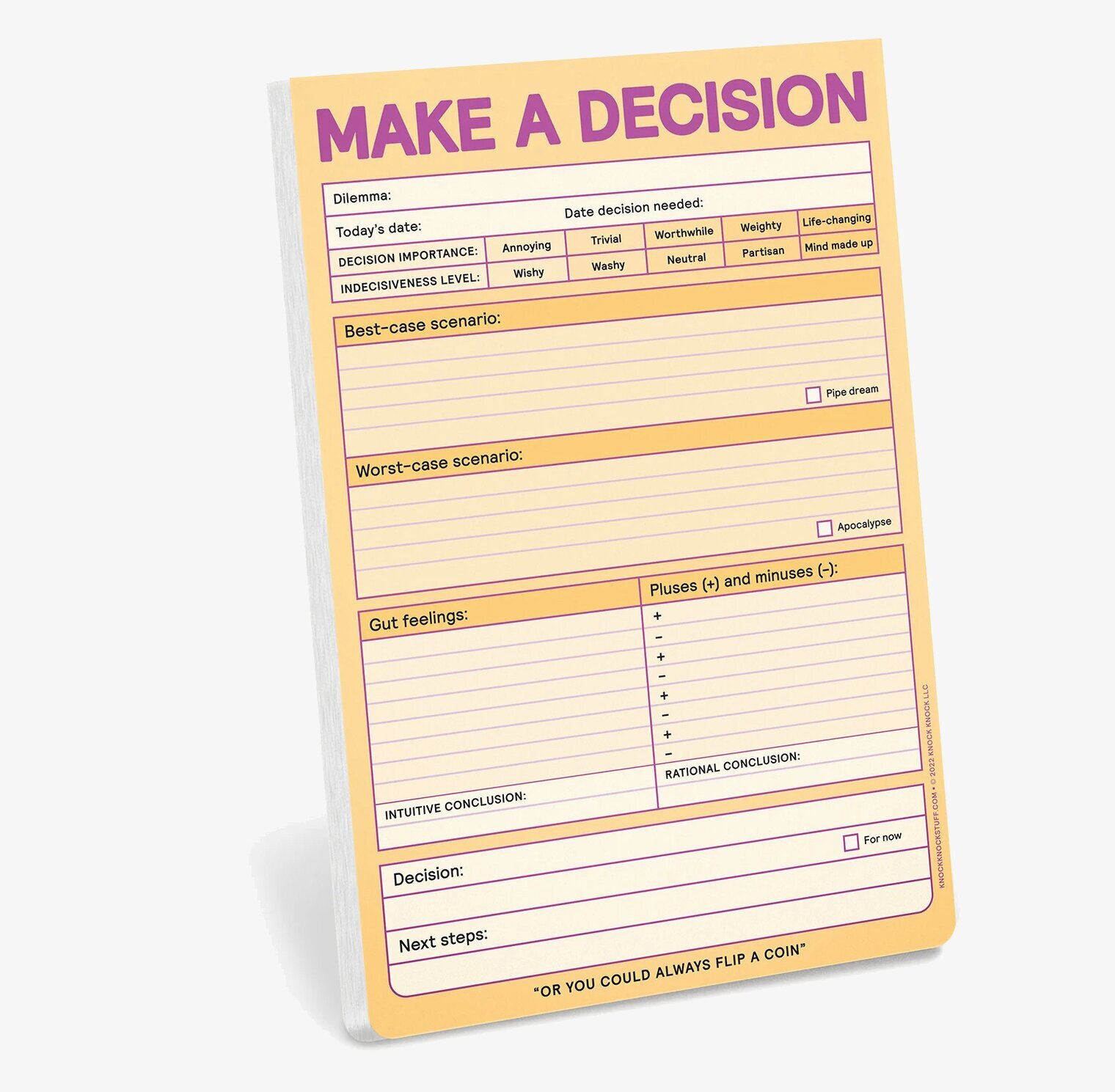 Make a Decision Pad från Knock Knock på vit bakgrund