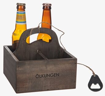 Bild av robust trälåda för öl med praktisk design